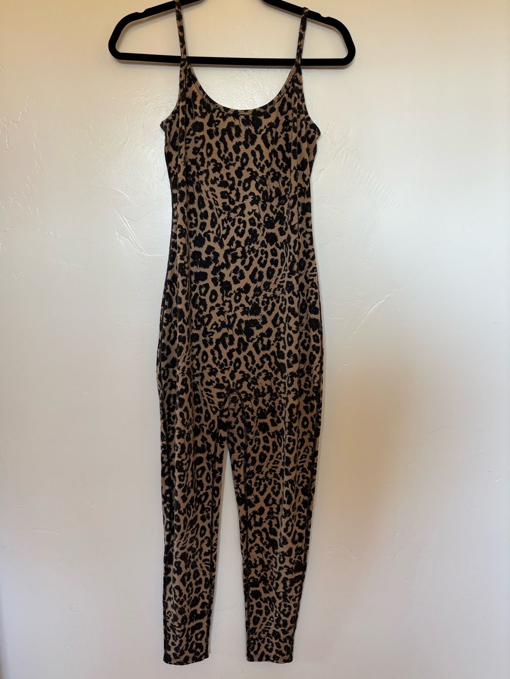 Leopard Print Spaghetti-Strap Jumpsuit - Brown/Black by LNA